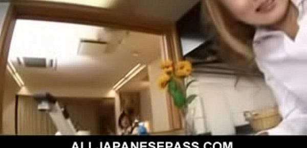  Japanese housewife gets fucked in her kitchen